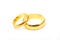 Valentines day concept. wedding rings on white background.