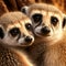 Valentines Day Cuddling Animals - Meerkat Couple1 (Generative AI)