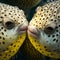 Valentines Day Cuddling Animals - pufferfish Couple1 (Generative AI)