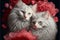 Valentines Day Cuddling Animals - Turkish Angora Couple1 (Generative AI)