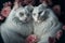 Valentines Day Cuddling Animals - Turkish Angora Couple4 (Generative AI)