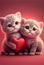 Valentines day cute card pets cat cats kitten kittens heart hearts