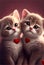 Valentines day cute card pets cat cats kitten kittens heart hearts