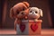 Valentines day cute card pets dogs puppies