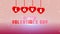 Valentines Day Decorative festive romantic background animation. Heart with text LOVE letters hanging on top ceiling Rope.