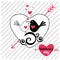 Valentines day design. Cute doves couple in love