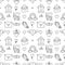 Valentines Day doodle style seamless pattern