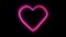 Valentines day festive and luxury neon heart 3D animation with bright streams