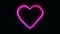 Valentines day festive and luxury neon heart 3D animation wtih bright streams