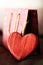 valentines day gift box Red heartl wooden pink present