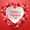 Valentines day greeting card with many hearts