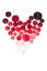 Valentines day greeting card. Poster Heart from buttons on white background. Romantic craft