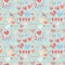 Valentines day hand drawn elements seamless pattern. Sketched doodle elements hearts symbols and lettering for wedding invitations