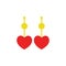 Valentines day heart earings icon. Element of Web Valentine day icon for mobile concept and web apps. Detailed Valentines day