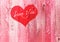 Valentines Day Heart Love You Holiday Gretting Pink Wood