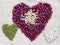 Valentines Day Heart Made of Red Bean, Green Bean, and Pivot on