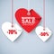 Valentines day heart sale tag, poster template