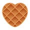 Valentines Day. Heart shaped waffles. Sweet pastry