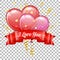 Valentines Day with Hearts Balloons