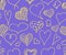 Valentines day hearts doodles seamless pattern. Romantic stickers collection. Hand drawn effect vector