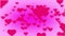 Valentines day hearts flying. Background looped video. Rose BG