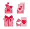 Valentines day, icons envelope hearts love gift and letter romantic design