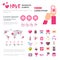 Valentines Day Infographic Set Of Template Elements Icons Over Pink Background, Love Holiday Info Graphic