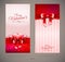 Valentines day invitation cards with glossy hearts