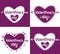 Valentines day lilac heart shape logo