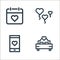 valentines day line icons. linear set. quality vector line set such as bed, phone, balloon