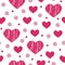 Valentines day love decorative seamless pattern with red heart a
