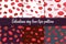 Valentines Day love lips seamless pattern. Shining wet lipstick, white teeth. Vector illustration pattern set
