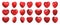 Valentines day love symbol, 3d hearts rotation. Realistic romantic emoji, red heart icon front and spin angle view