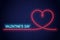 Valentines day neon banner. Valentines heart neon