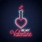 Valentines day neon . Be my Valentine lettering
