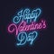 Valentines day neon sign. Vintage valentine lettering neon