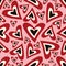 Valentines Day pattern with vibrant expressive funky hearts.