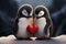 Valentines Day penguin pair, a charming choice for February 14th
