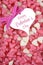 Valentines Day pink and white heart shape jelly candy