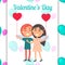 Valentines Day Poster with Happy Couple Smiling
