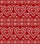 Valentines day red knitted vector seamless pattern