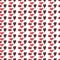 Valentines Day romantic seamless pattern with hearts, cupids, crystals, cupcakes