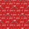 Valentines Day romantic seamless pattern with hearts, cupids, crystals, cupcakes