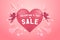 Valentines day sale banner with cupid for campaign, online shop.
