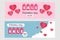 Valentines Day Sale Banner Template in pink and turquoise background