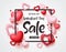 Valentines day sale vector banner template with sale promotion text, hearts elements and a frame