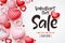 Valentines day sale vector banner template. Valentines day sale discount text