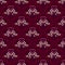 Valentines Day seamless pattern with couples birds and hearts. Trendy linear design of love symbols. Juicy rich background.