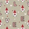 Valentines day seamless pattern with cute gnomes.