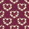 Valentines Day seamless pattern of cute white flower with brown leaves arranged it into a heart shape frame.